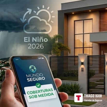 Proteja sua casa e veículos contra o El Niño em 2026. Veja como o seguro certo evita prejuízos em tempestades. Cote com Thiago Igor!